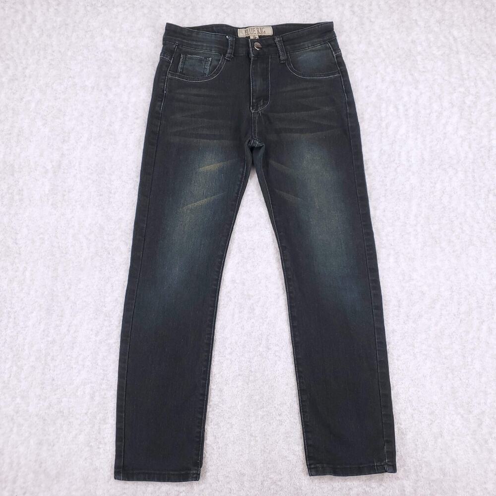Blue Rag Jeans Womens 10 Dark Wash Blue Straight Leg Faded Stretch Trendy Modern